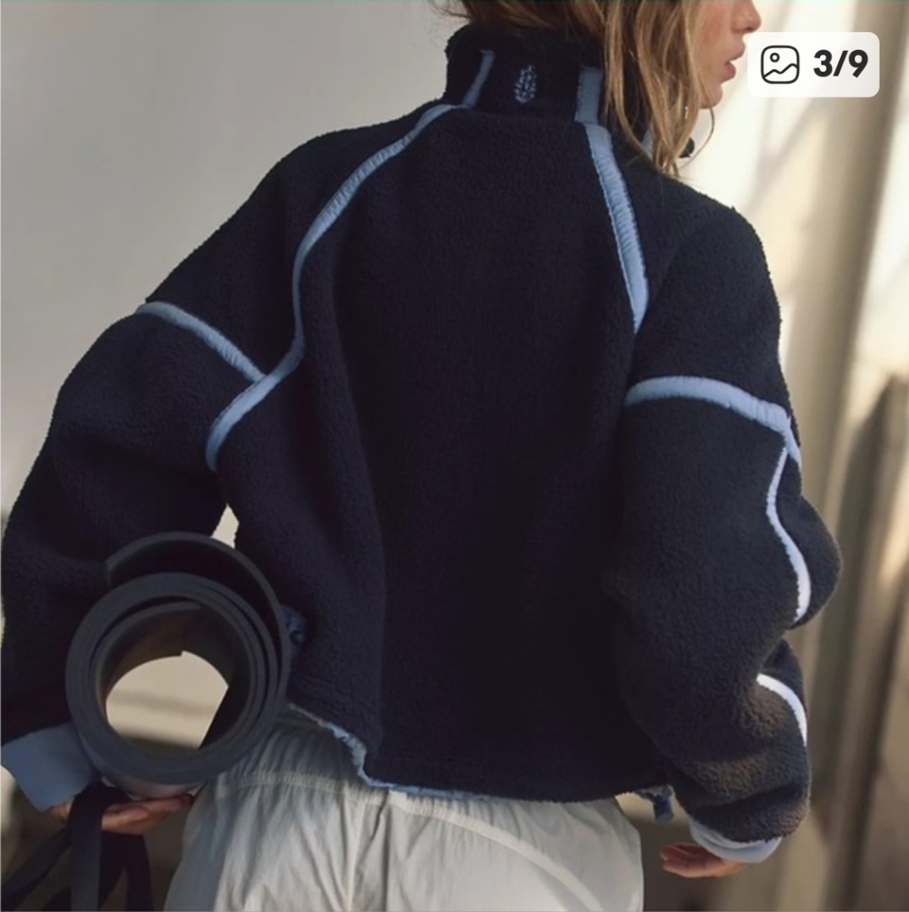 FREE PEOPLE MOUNTAIN HIGH 1/2 ZIP FLEECE PULL OVER. NWOT. Xs & Lg - Picture 7 of 8